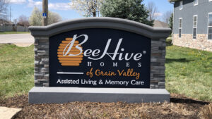 BeeHive Homes of Grain Valley street sign