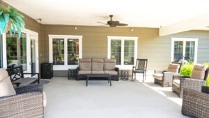 Gather outside under our covered porch